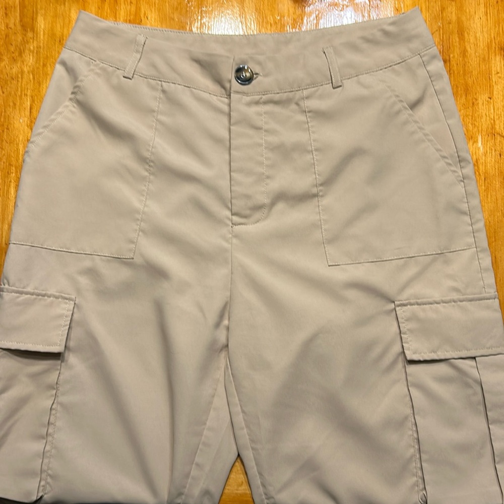 SHEIN EZwear Khaki High Waisted Cargo Pocket Jogger Pants Women’s Size Large - Picture 8 of 11